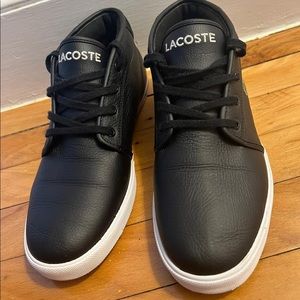 Lacoste men’s high top black leather size 9